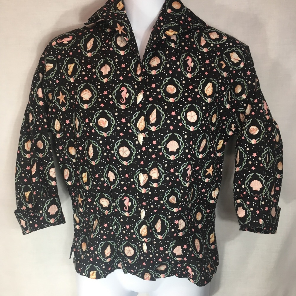 Designer Vivian of Holloway seashell cotton shirt